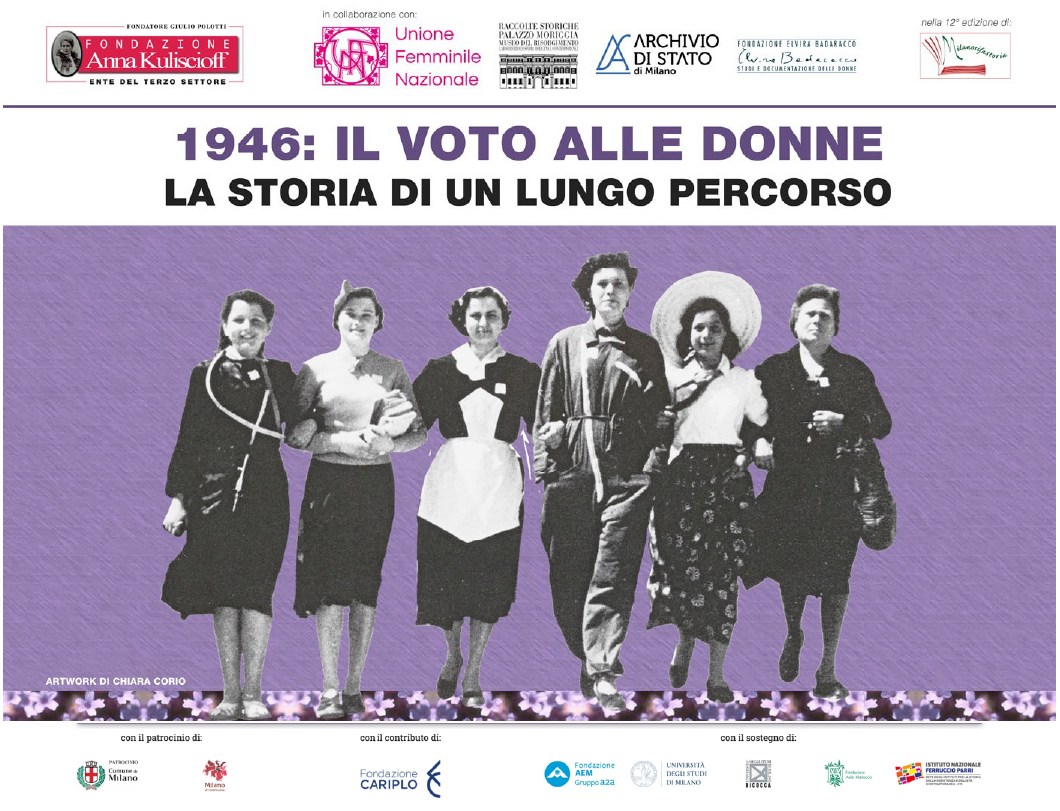 1946: il voto alle donne. Storia di un lungo percorso. Evento diffuso, dal 1 ottobre